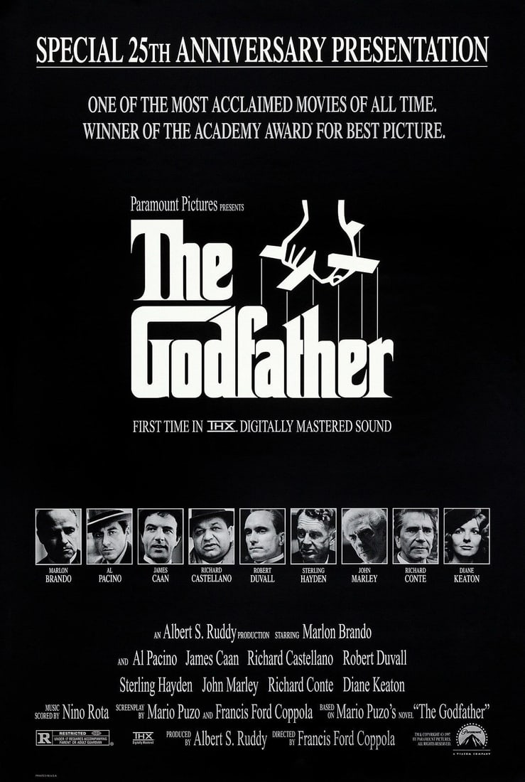 The Godfather 1972 Special 25th Anniversary Presentation Mylar original movie poster: The Godfather 1972 Special 25th Anniversary Presentation Mylar original movie poster