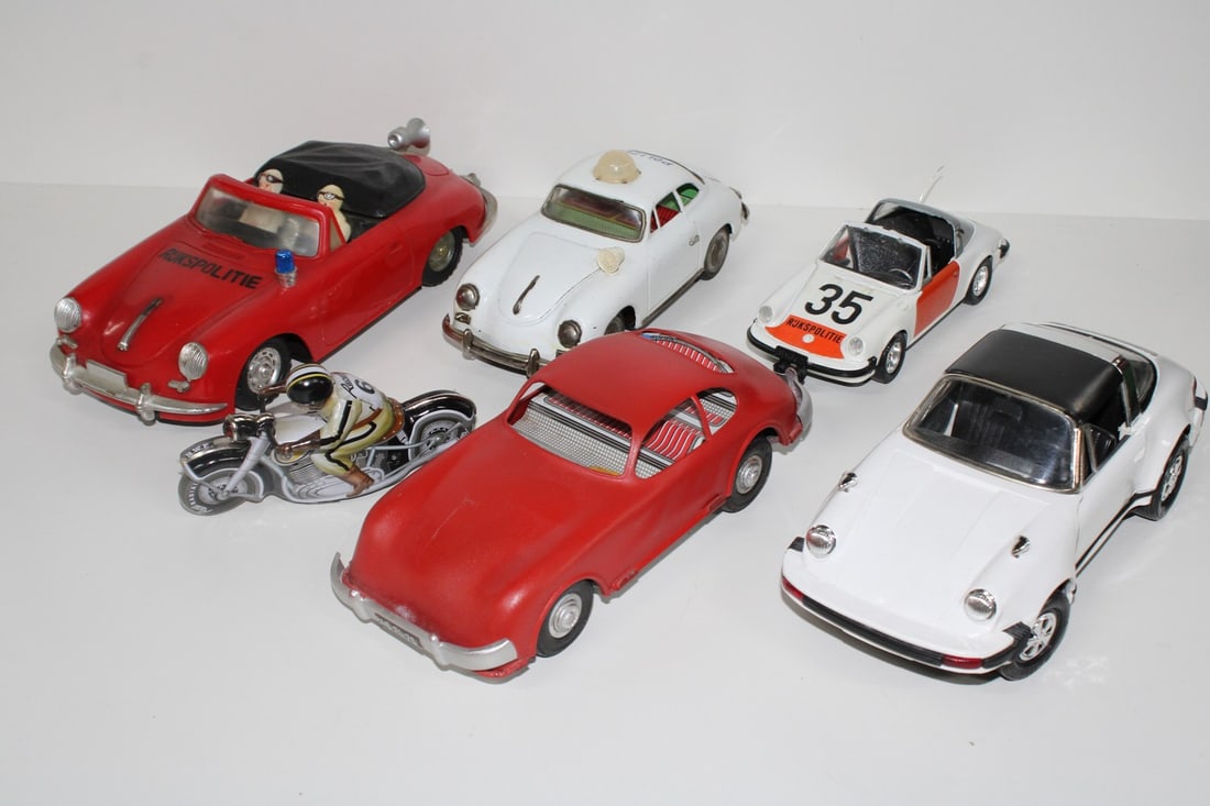 Various old Porsche models and motorbike (1 of 1)