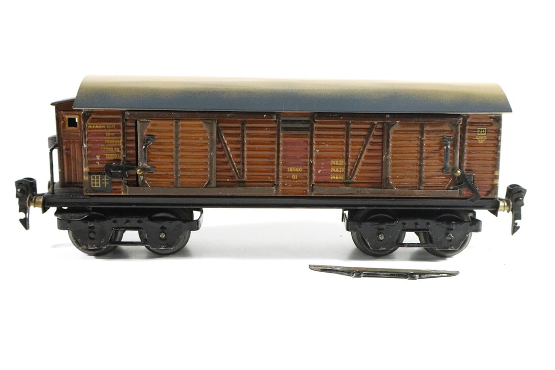 Marklin 0-gauge goods wagon 1856 Export: Marklin 0-gauge goods wagon 1856 Export Part comes loose, used, Z 3+