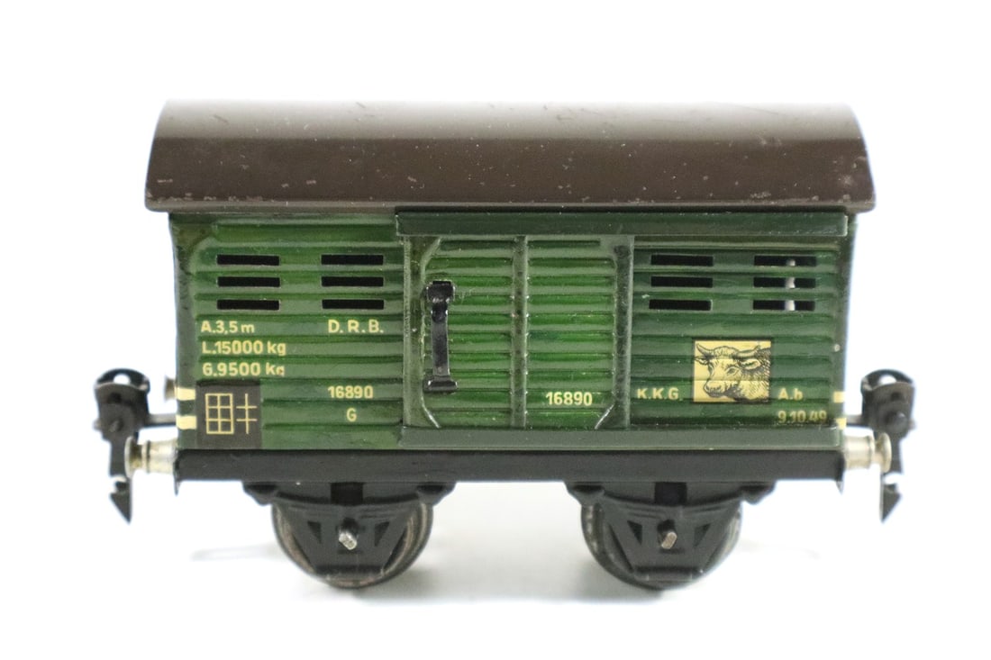 Marklin 0-gauge cow head wagon 1689: Marklin 0-gauge cow head wagon 1689 LF repaired, used, Z 2-3