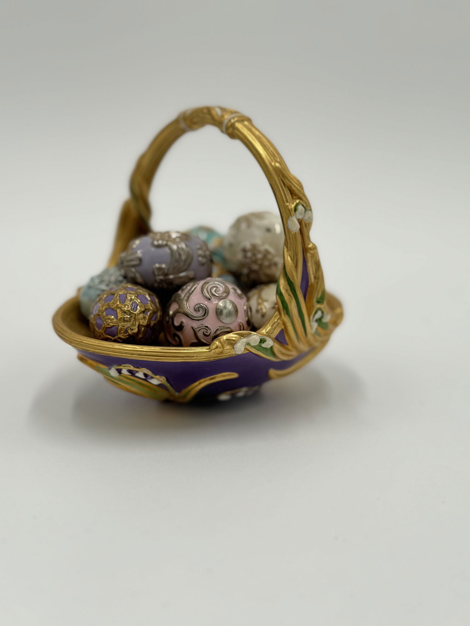 House of Faberge SPRING EGG BASKET (with 9 Eggs) ~ by The Franklin Mint (1 of 7)