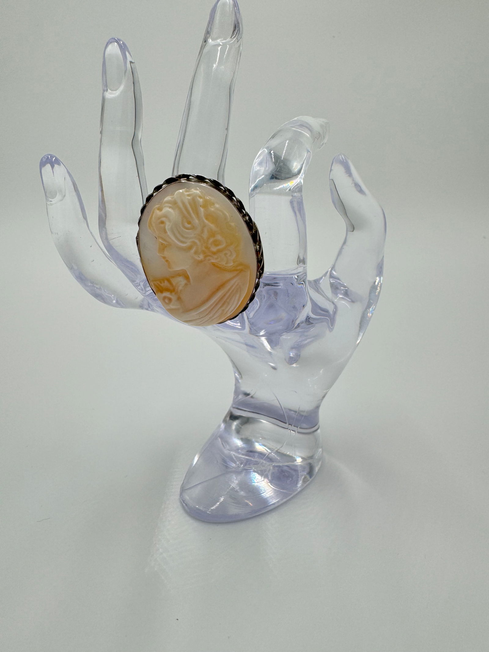Amazing extra large sterling silver italy cameo ring size 6 (1 of 7)