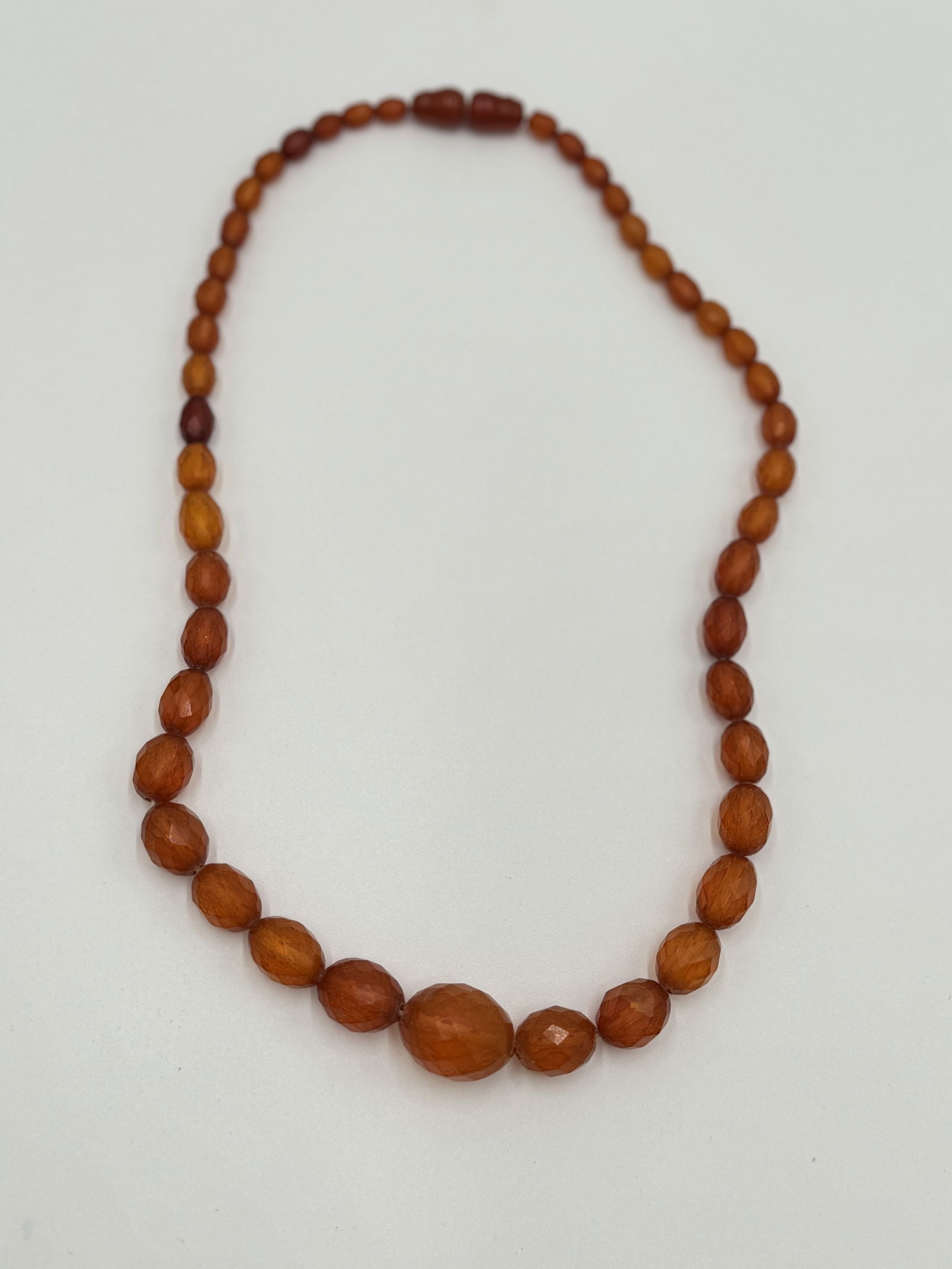 Vintage faceted AMBER Baltic Beads graduated beads necklace (1 of 6)