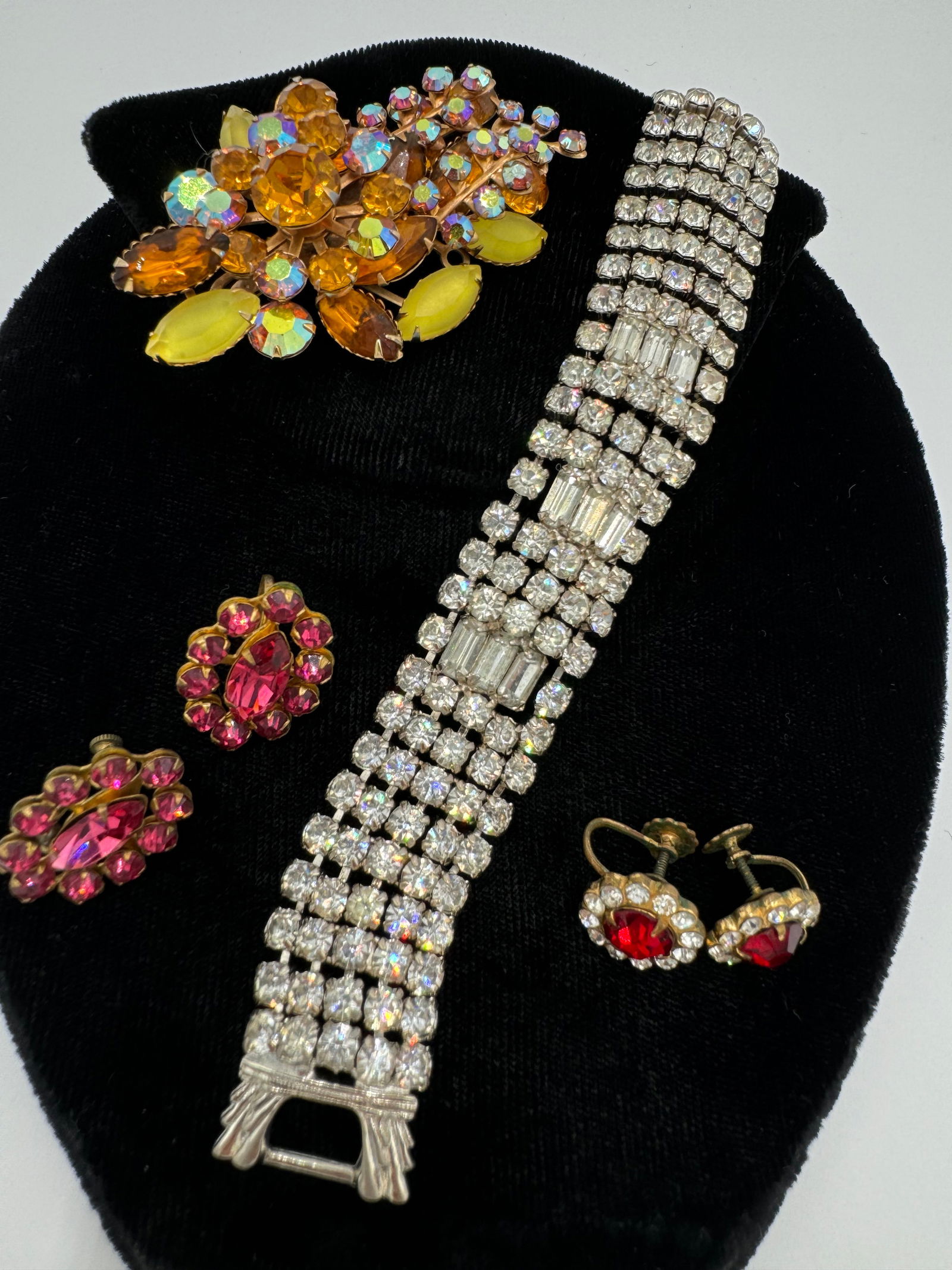 Fabulous collection of rhinestone mid century jewelry (1 of 6)