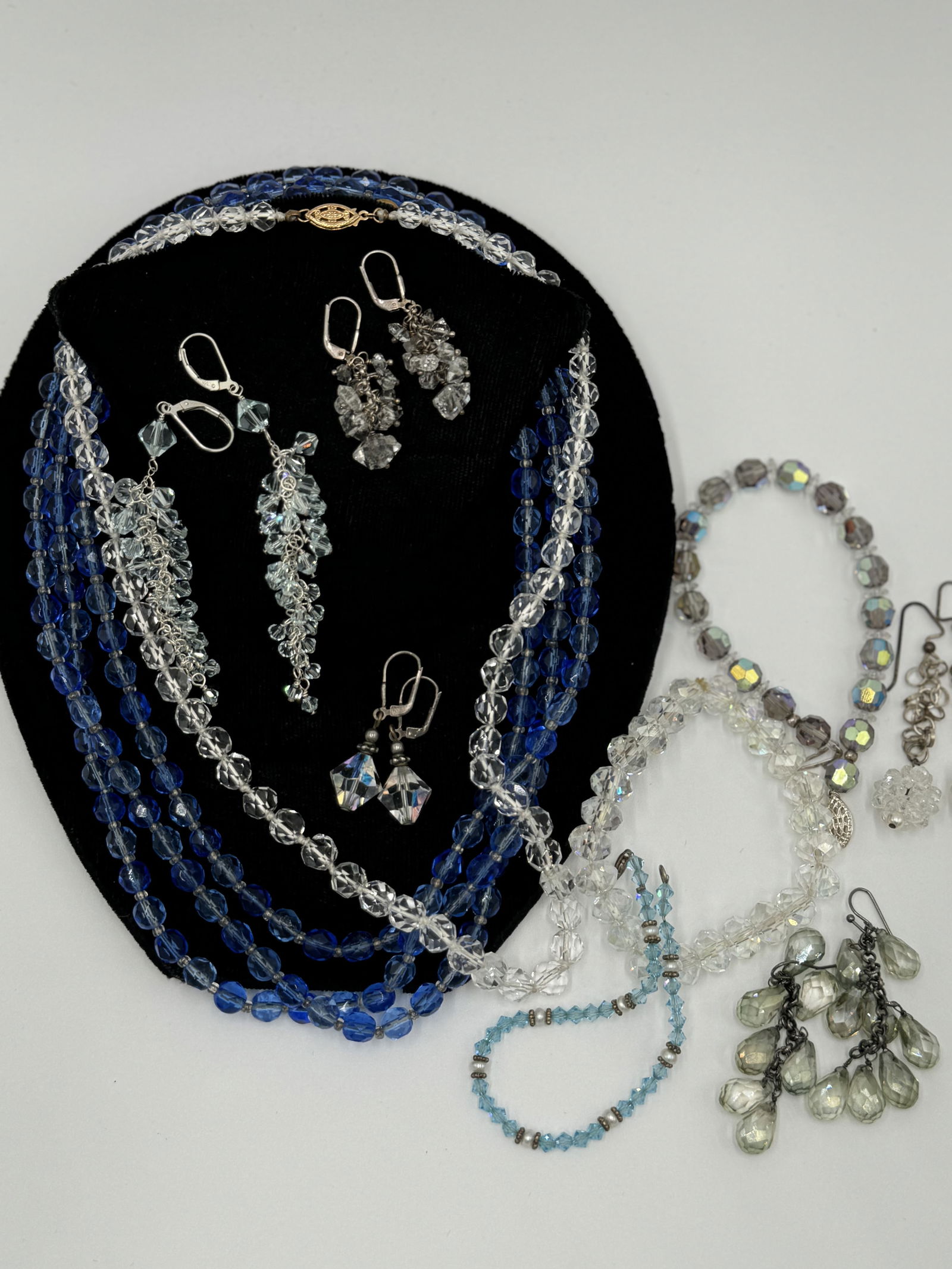 Vintage Austrian crystal  jewelry lot some sterling (1 of 5)