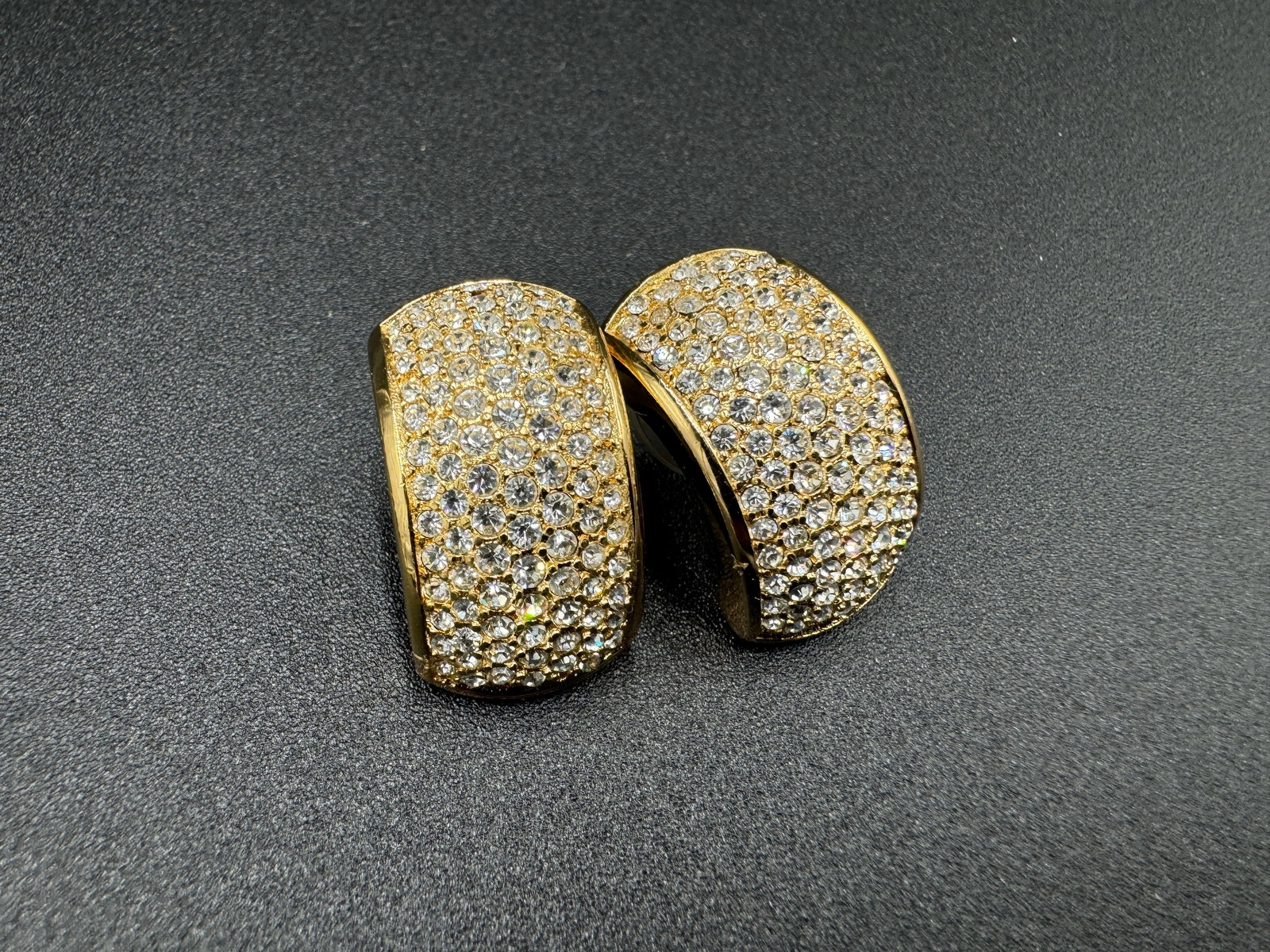Stunning vintage Christian Dior rhinestones signed pierced earrings (1 of 6)