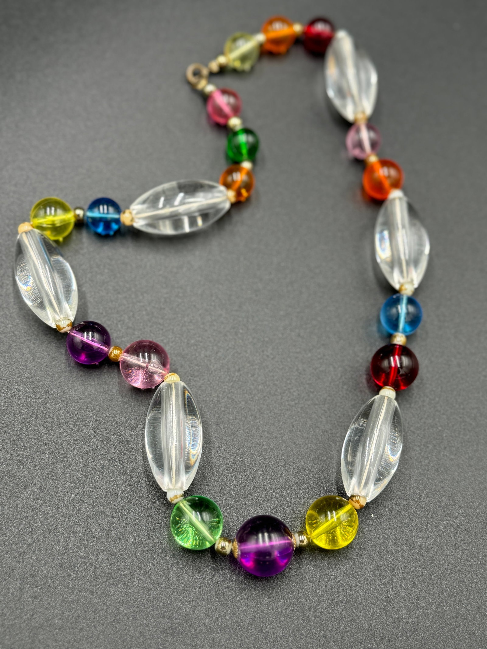 Gorgeous vintage 80’s lucite multi colored statement necklace (1 of 8)