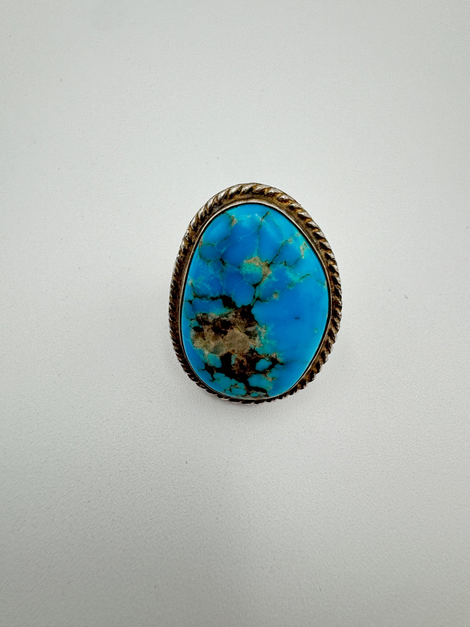 Vintage native large  turquoise stone  sterling ring size 6.25 (1 of 5)