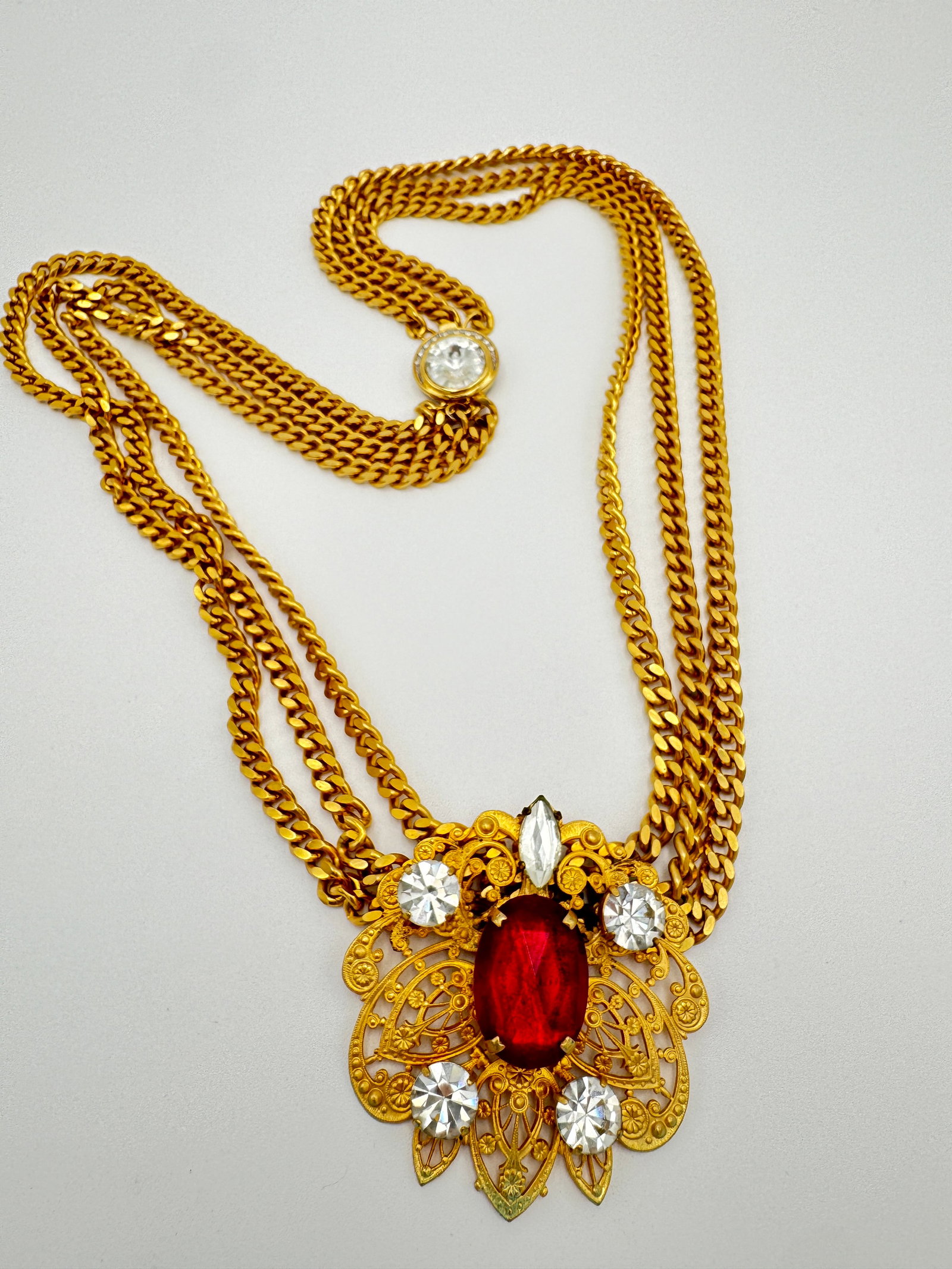 Amazing long chunky costume made vintage necklace (1 of 7)
