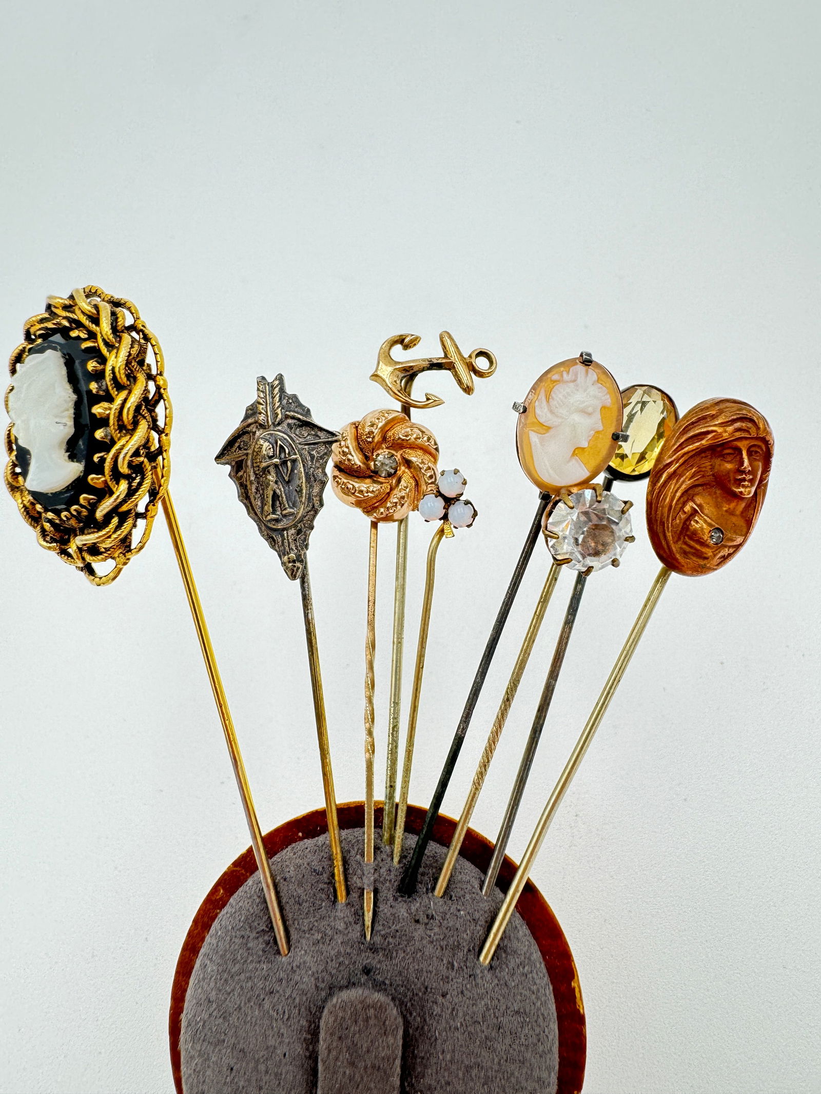 Sterling silver, gold filled and more antique/vintage stick pins total of 9 (1 of 6)