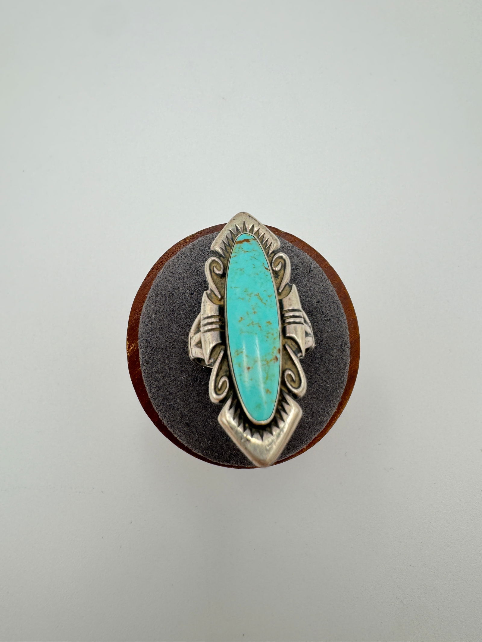 Sterling silver native turquoise ring size 7.5 (1 of 4)
