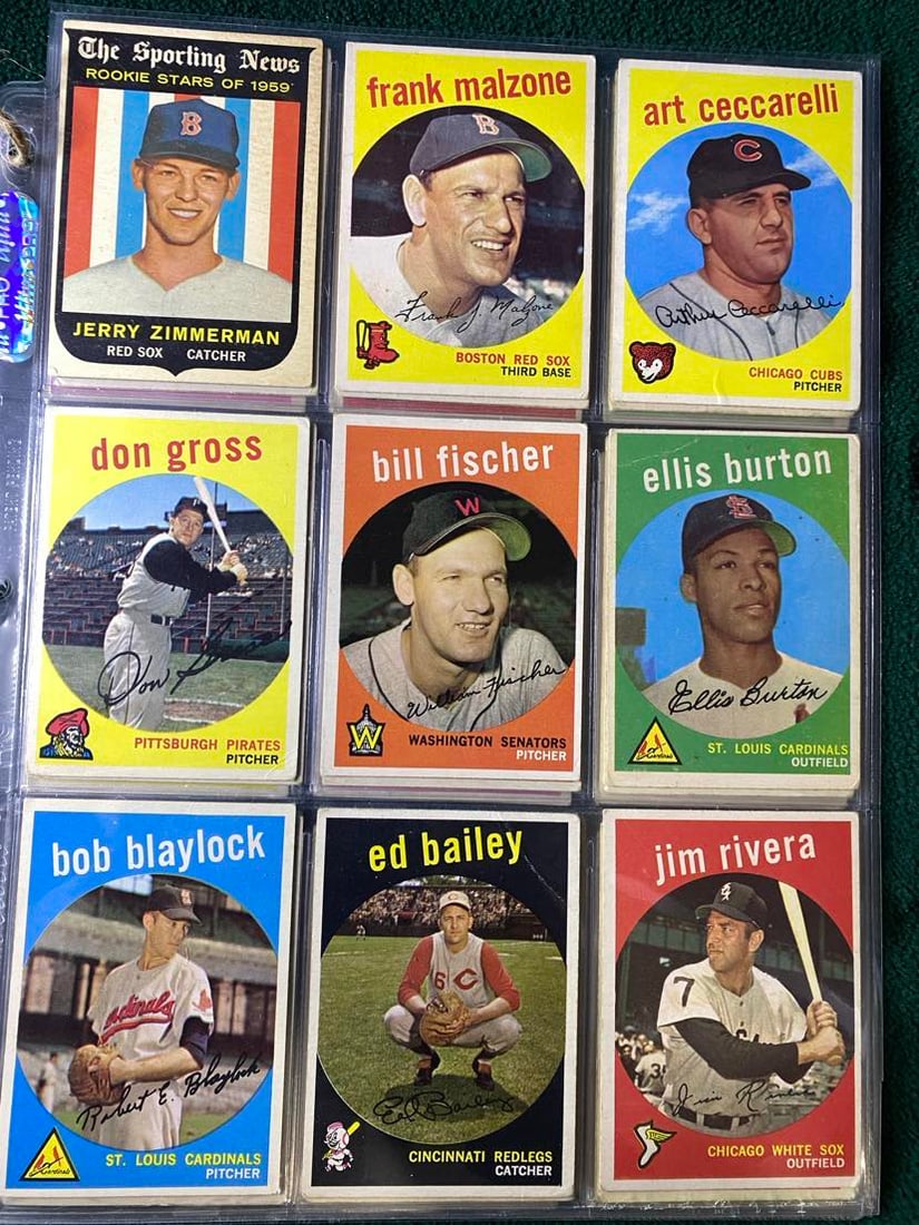 36 TOPPS VINTAGE 1959 BASEBALL CARDS (1 of 8)