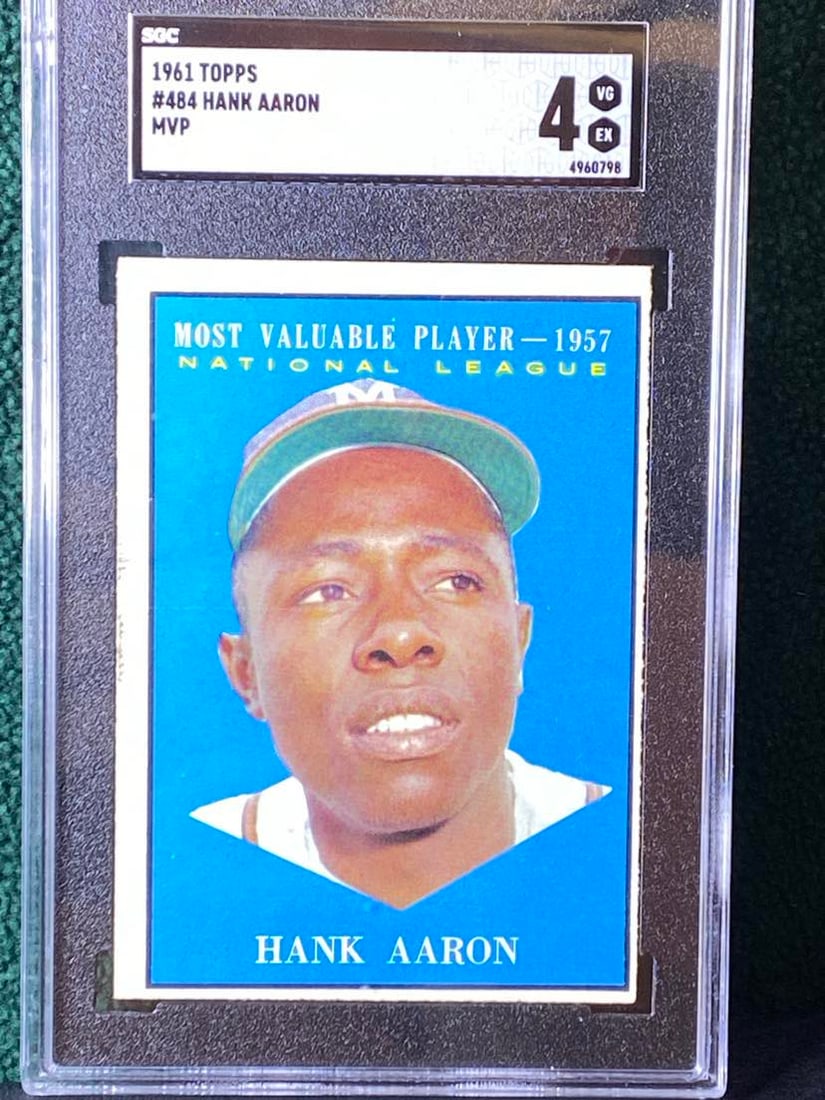 1961 TOPPS MVP #484 HANK AARON BRAVES HOF SGC 4 (1 of 2)