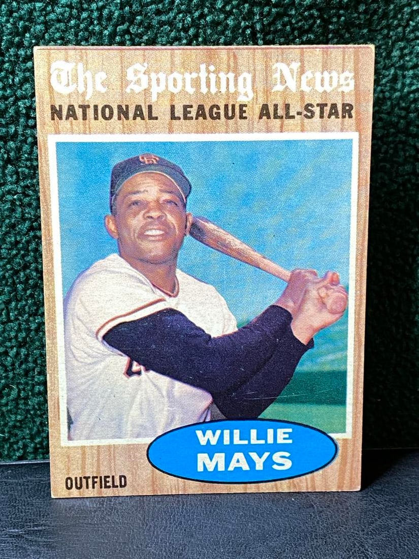 VINTAGE 1962 TOPPS #395 WILLIE MAYS ALL STAR CARD: VINTAGE 1962 TOPPS #395 WILLIE MAYS ALL STAR CARD HOF'ER PASSED AWAY THIS YEAR GOOD TIME TO COLLECT THIS ALL TIME GREAT