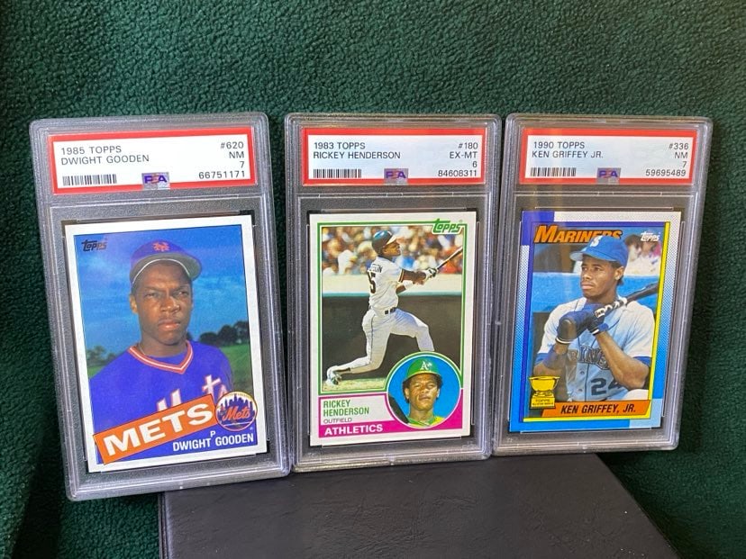GRADED  Ken Griffey Jr Rickey Henderson BASEBALL CARDS (1 of 2)