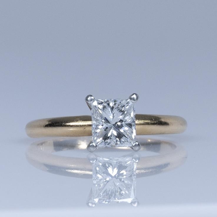1.2ct Princess Cut Diamond Solitaire Engagement Ring 14K IGI included (1 of 6)
