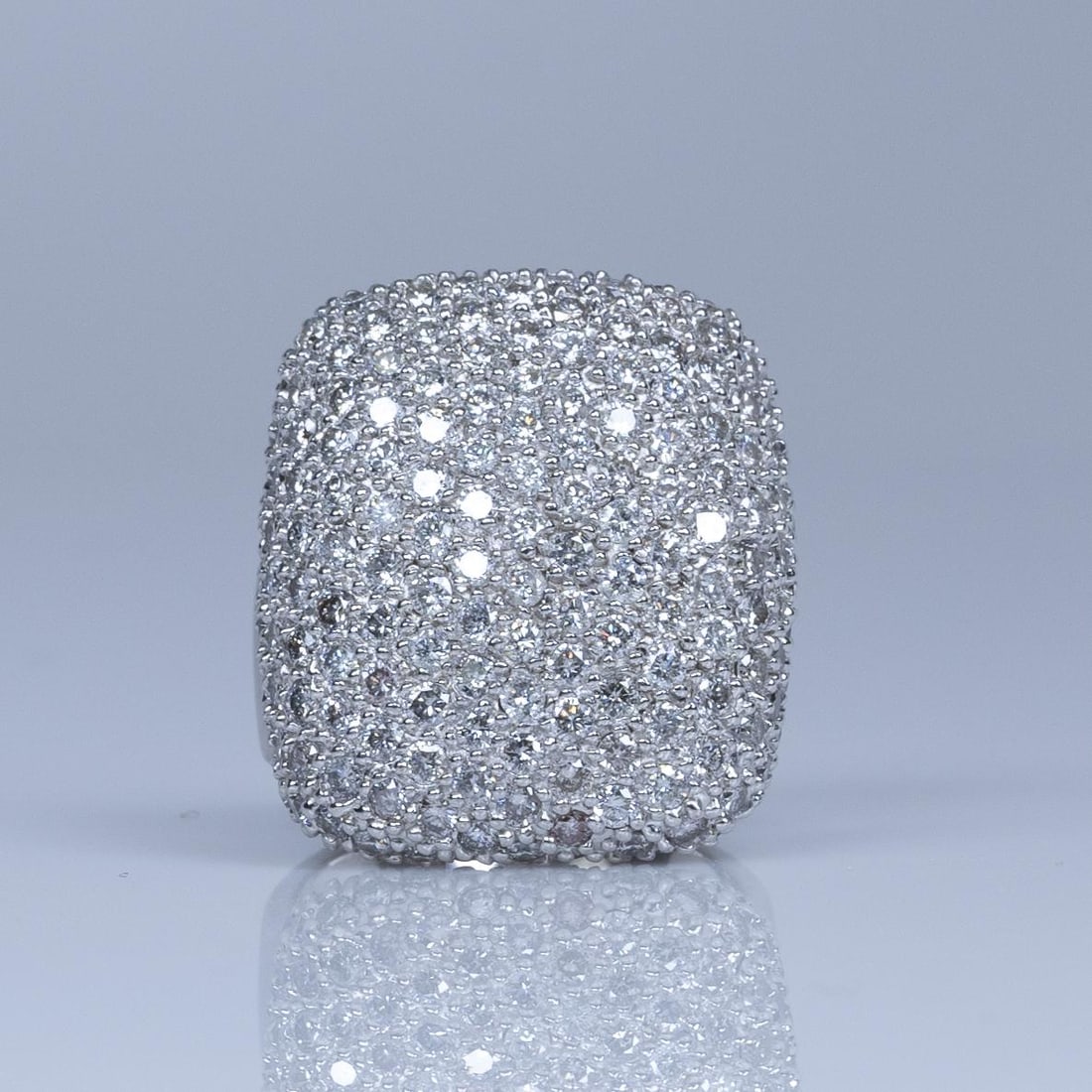 5.5cttw Diamond Pave Large Statement Ring in 14k White Gold (1 of 8)