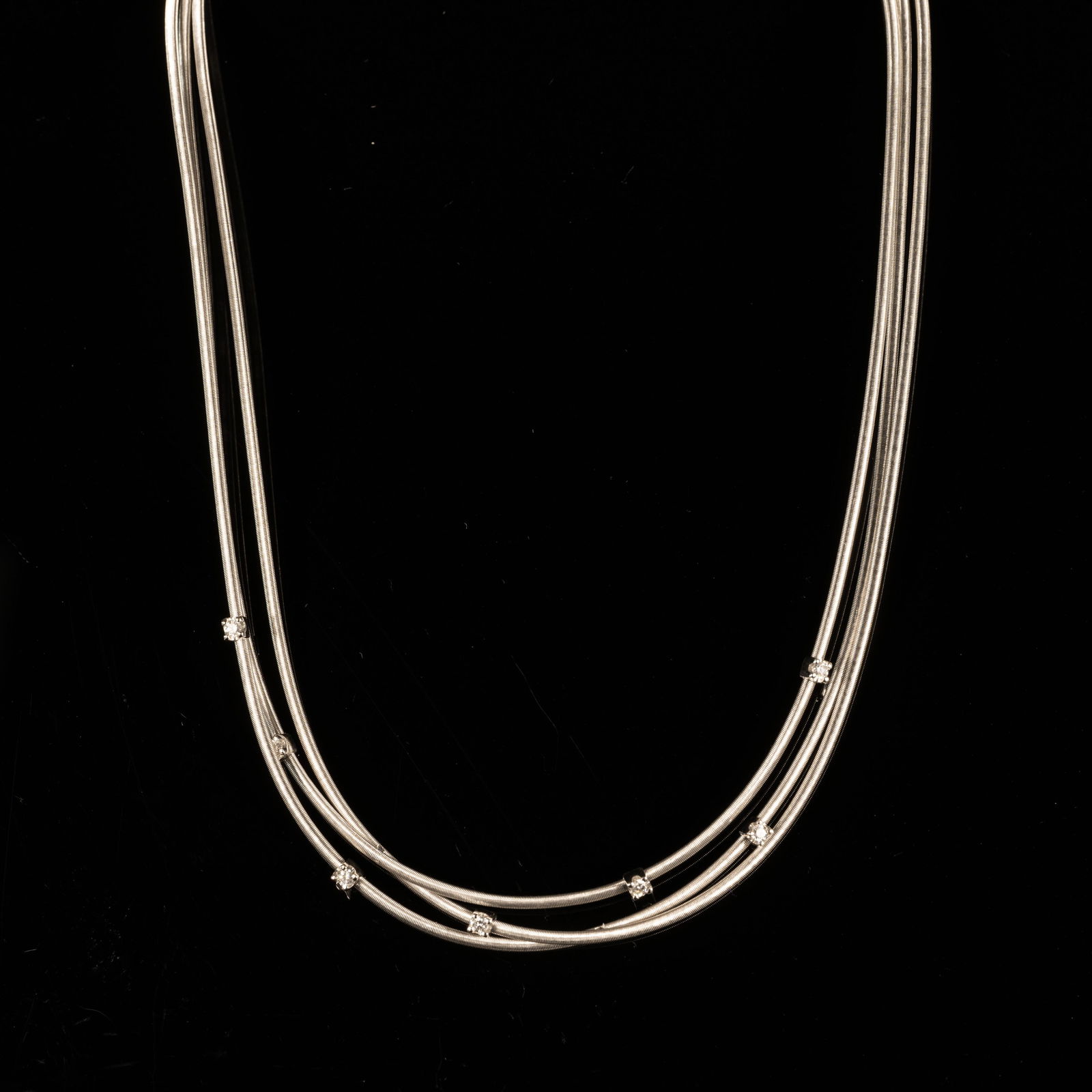 18k White Gold Diamond Three Stand Necklace by Marco Bicego (1 of 5)