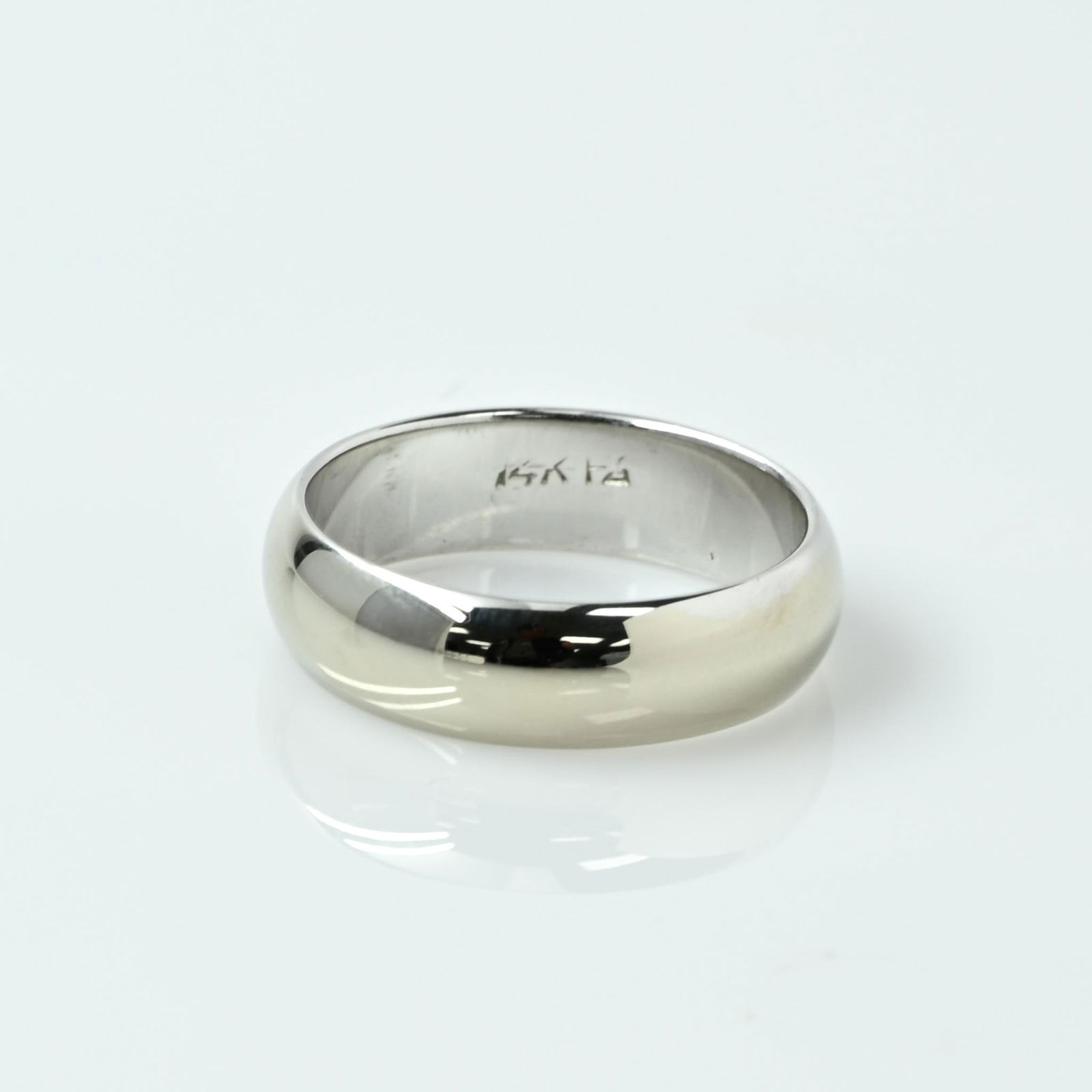 14k White Gold 6mm Band Size 9 Ring (1 of 5)