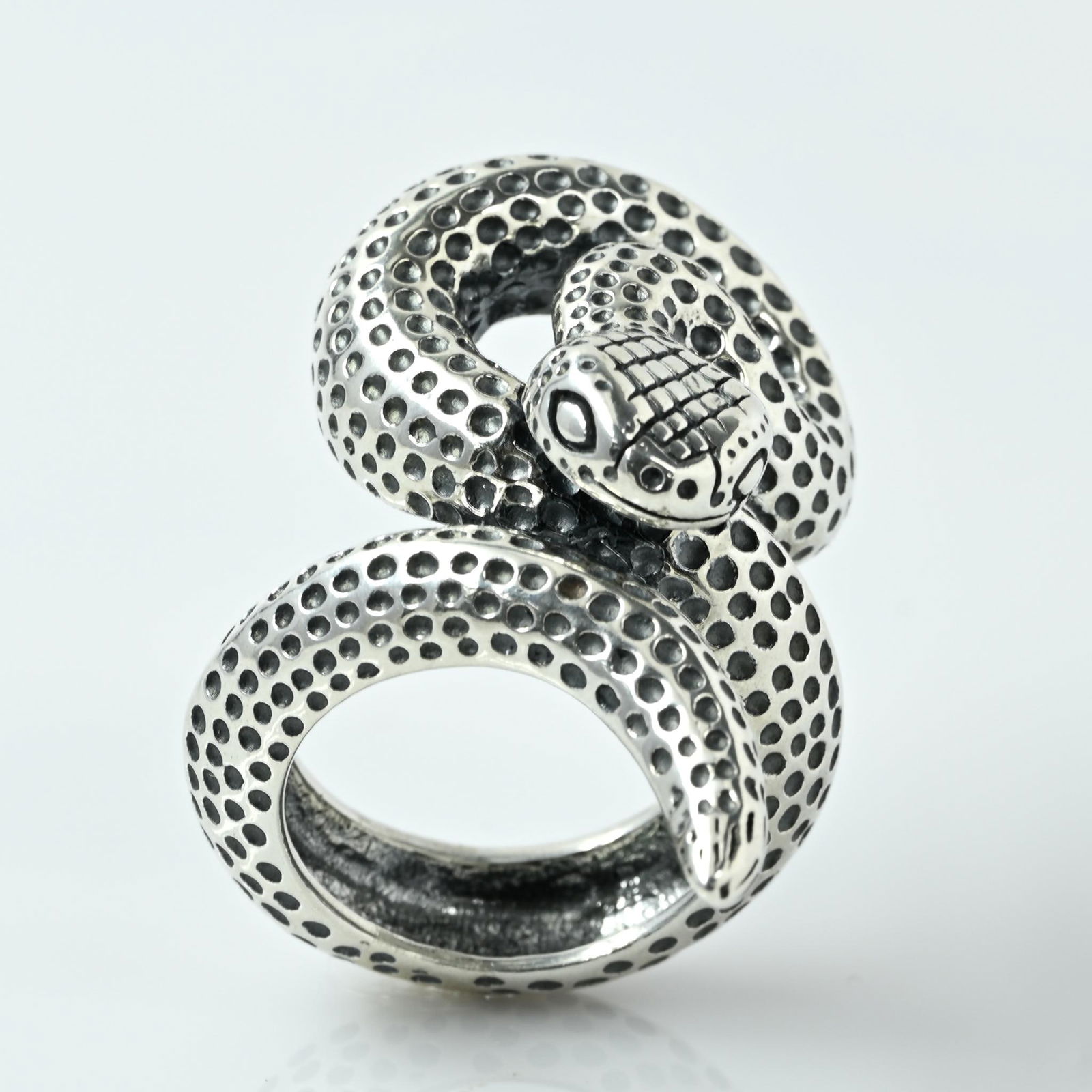 Large Snake 925 Sterling Silver Statement Ring (1 of 7)