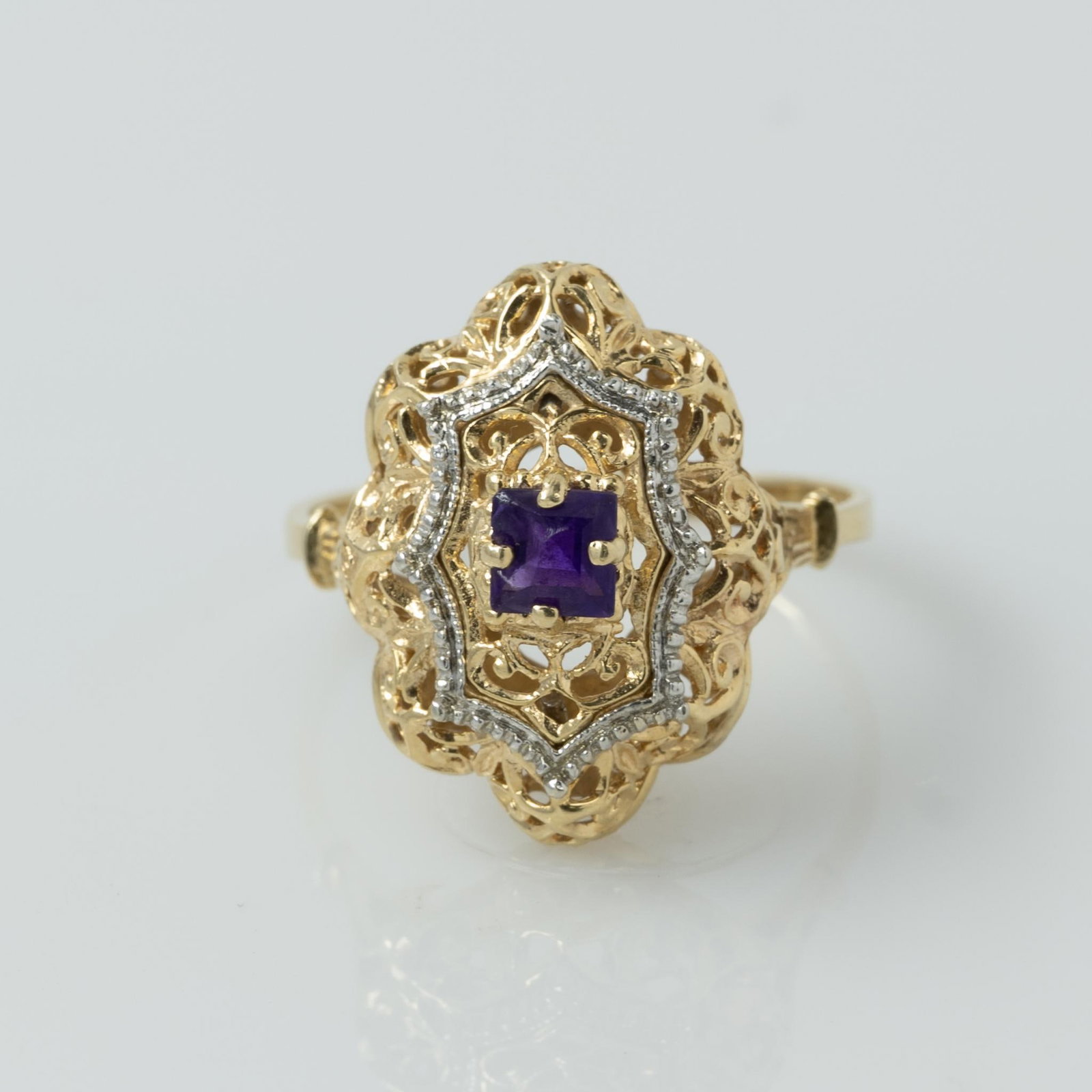 Amethyst Filigree 14k Gold Ring (1 of 6)