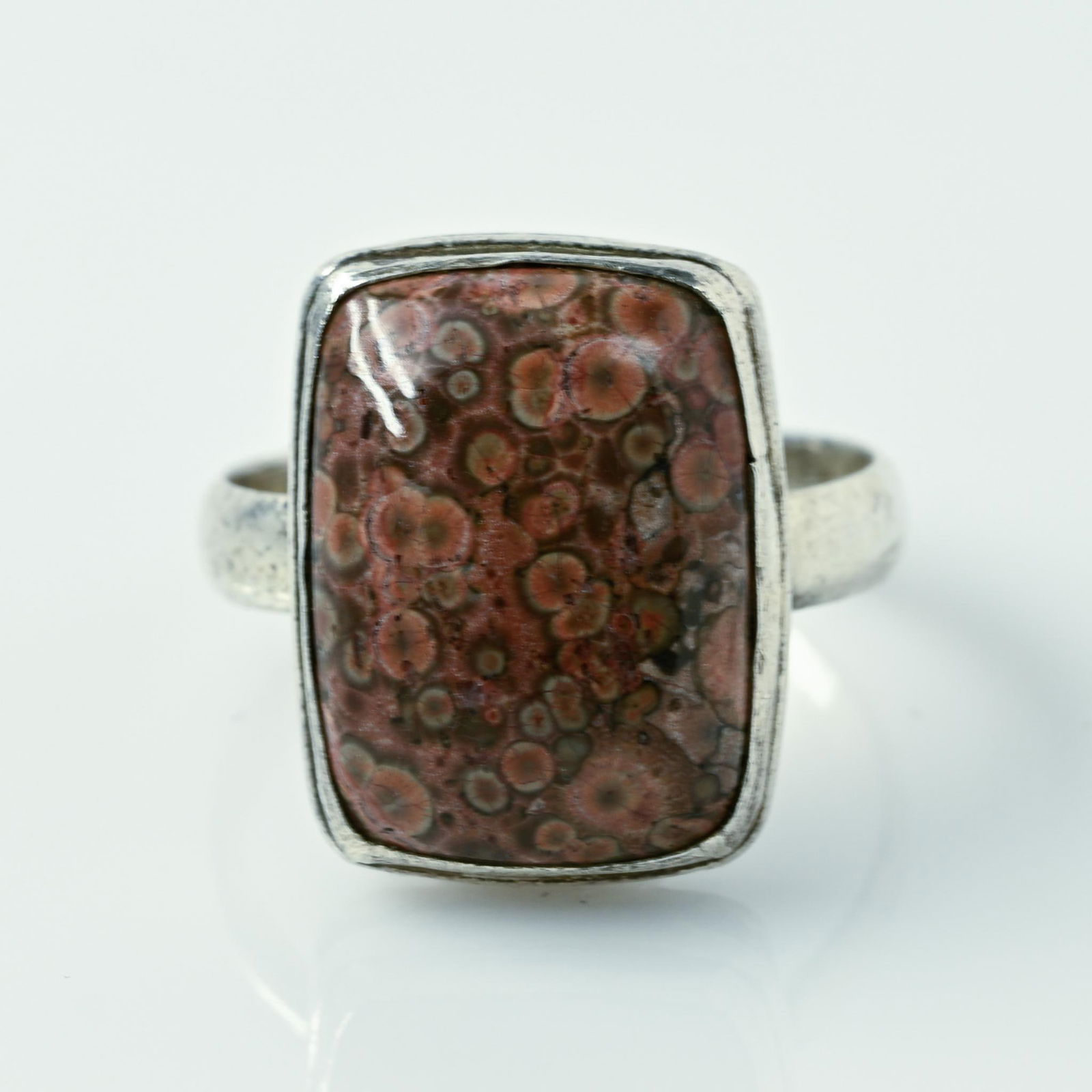 Jasper Rectangle Bezel Set Sterling Silver Ring (1 of 6)