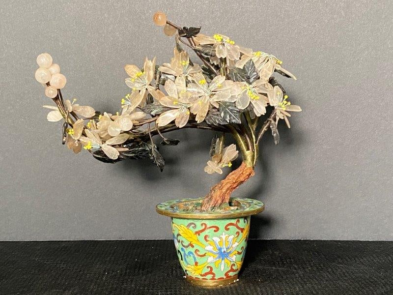 Jade Tree in Cloisonne Pot (1 of 8)