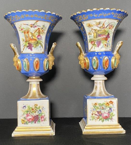 Pair of Antique 19th Century Imperial Russian Porcelain Vase by Popov (1 of 12)