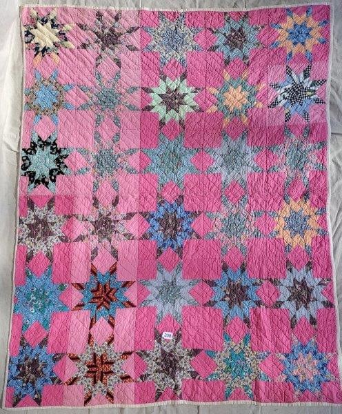 Vintage Pink Star Pattern Quilt (1 of 7)