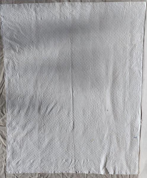 White on White Antique Quilt with High Quality Stitching: 63" x 78", shipping available