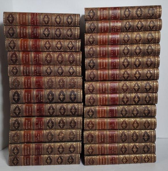 25 Volumes of 1857 Leather Bound Waverly Novels (1 of 17)