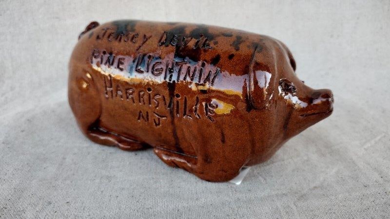 Signed Pottery Jersey Devil Pig Bottle (1 of 9)