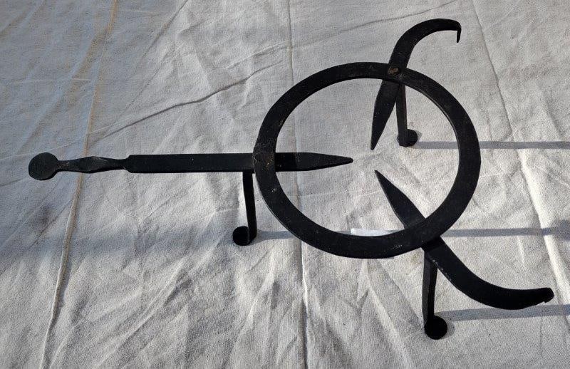 Antique Wrought Iron Trivet: 18'' x 12'' x 7'', Shipping available.