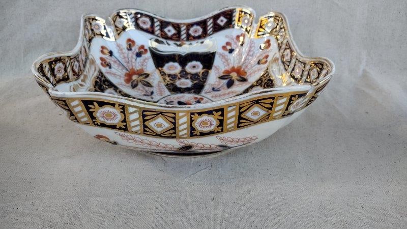Meissen Style Bowl with Imari Style Decoration and Crossed Swords Mark: 9" square x 4 1/2" h, shipping available