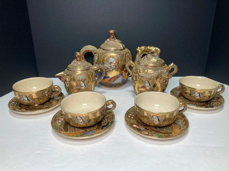 Japanese Satsuma Moriage Tea Set (1 of 18)