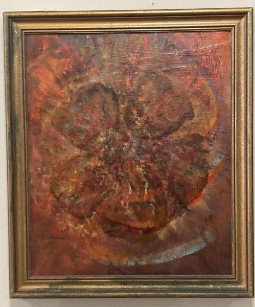 "Growth" By Bette Lee Coburn Abstract: Oil on Canvas. Artist signed. Titled on back. Framed. Exhibited 1979 in Greenville Museum of Art. In frame appropriate to painting. Measures 27 1/2" x 23 5/8". Bette Coburn, an accomplished oil painti