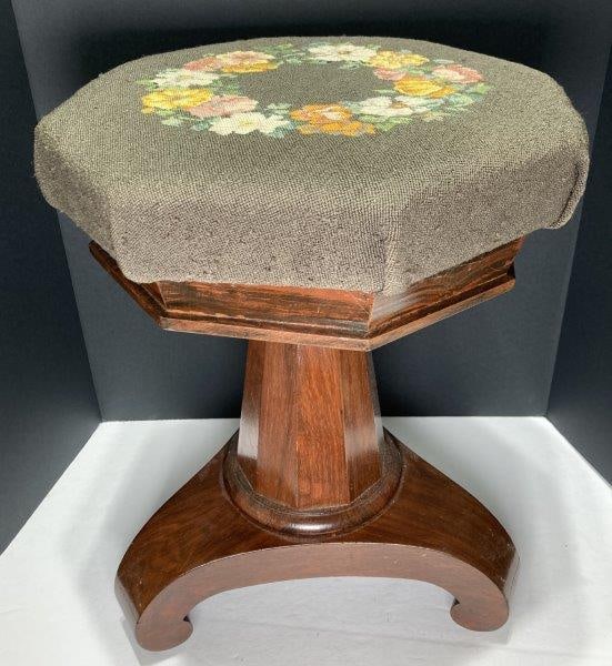 Empire Petit Point Piano Stool (1 of 7)
