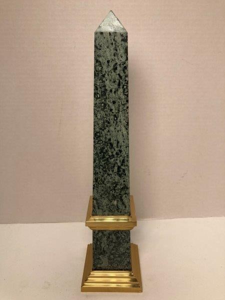 Marble Obelisk with Brass Ornamentation (1 of 6)