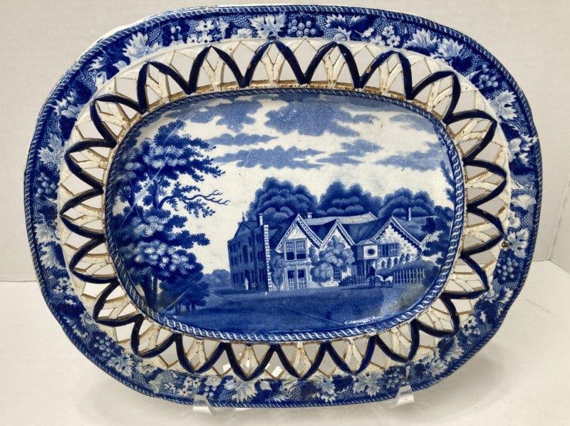 Blue And White Reticulated Platter (1 of 10)