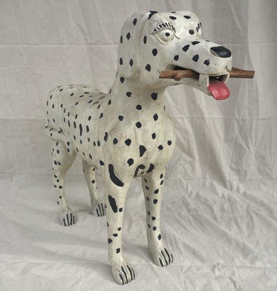 Large Folk Art Carving of Spotted Dog (1 of 9)