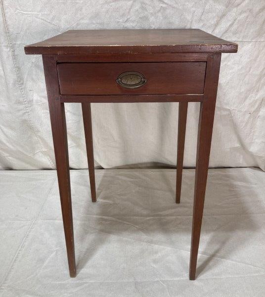 Hepplewhite One-Drawer Walnut Stand with Grain Paint (1 of 12)