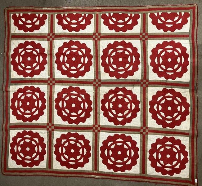 Applique Quilt Heart and Diamond, 19th C. (1 of 12)
