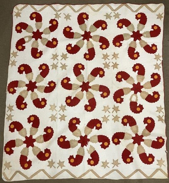 Early Applique Princess Feather Quilt (1 of 9)