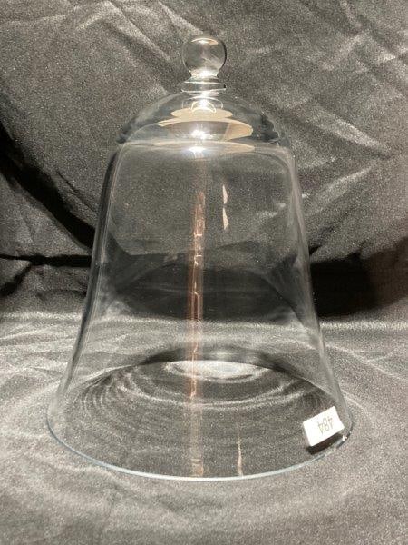 Bell Shaped Glass Dome: Wonderful shape. Measures 12 1/2''T x 9 5/8'' in diameter. Good condition. Shipping Available.