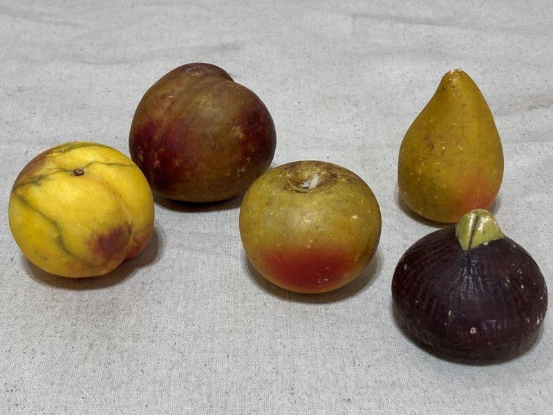 5 Carved Alabaster Stone Fruit (1 of 7)