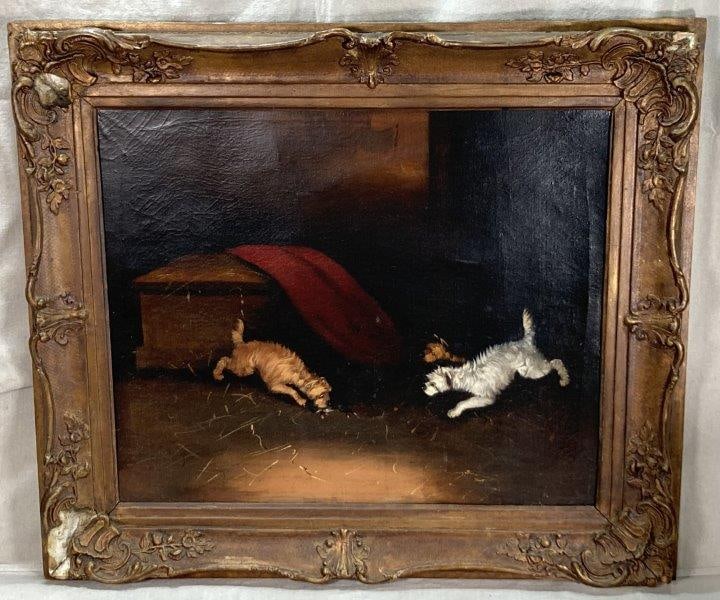 American School Dogs on the Hunt, Oil on Canvas (1 of 10)