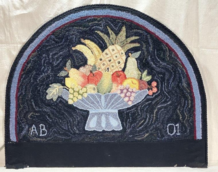 Hooked Rug Still Life on Mounted on Arched Board (1 of 9)