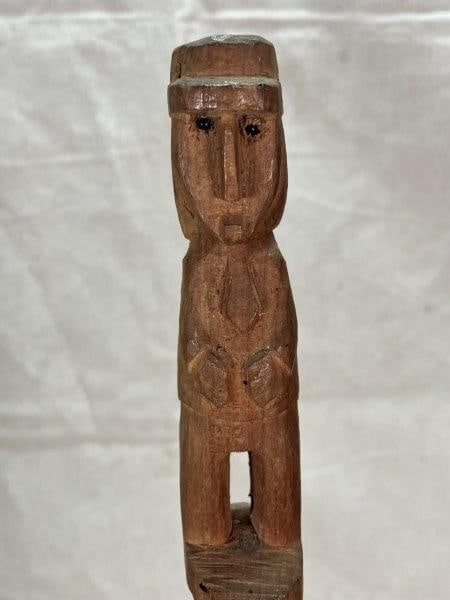 Carved Folk Art Cane with Carving of Man (1 of 8)