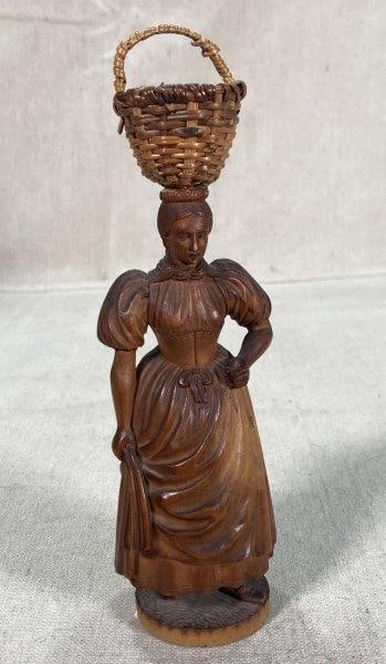 Fine Carving of Woman with Basket (1 of 15)