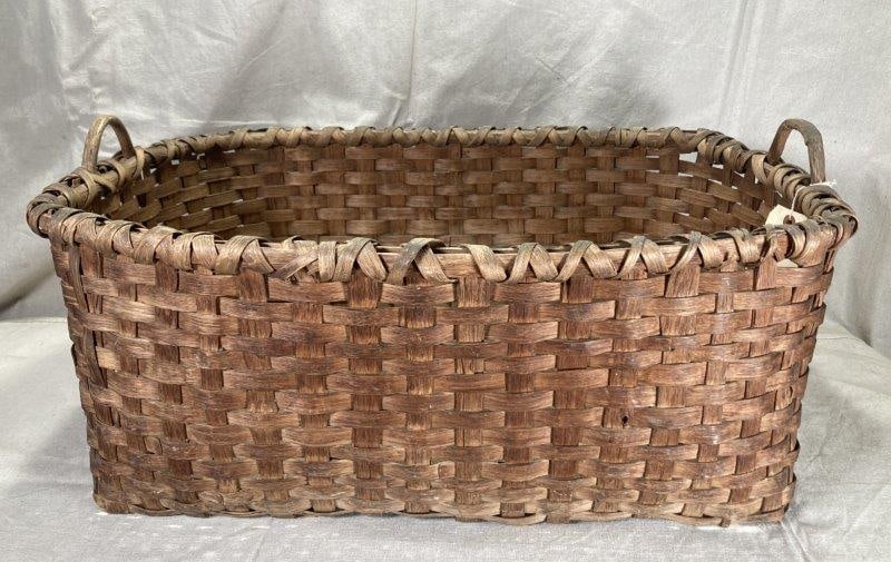 Large Woven Splint Oak Gathering Basket (1 of 9)